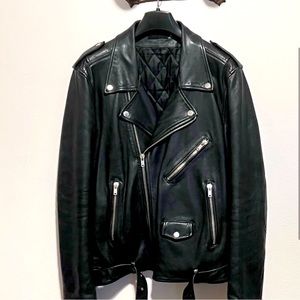 BLK DNM black leather motorcycle jacket